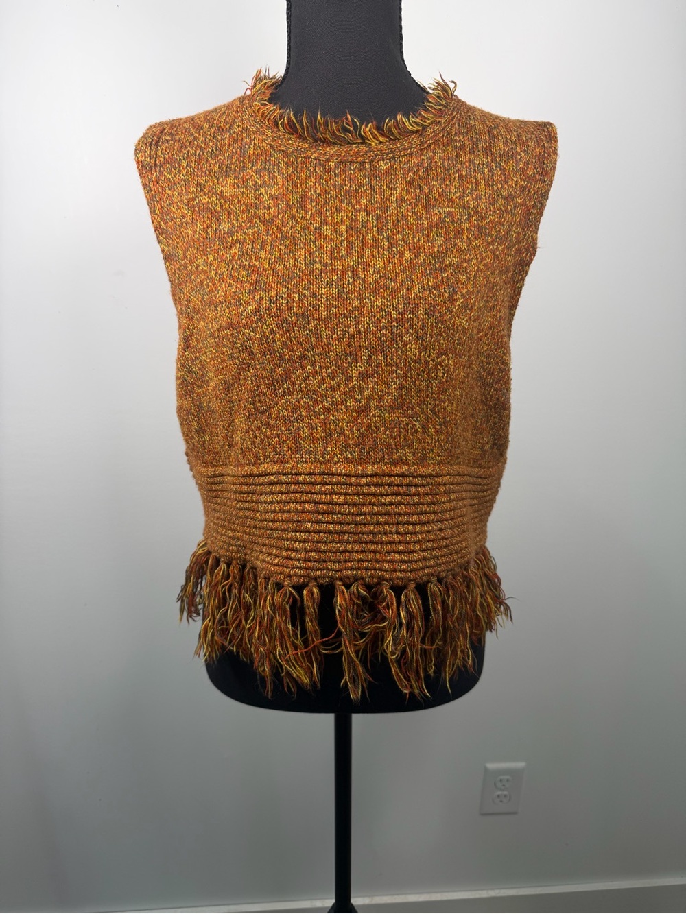 EARTHBOUND Trading Sleeveless Sweater Vest Fringe Cottagecore Festival Boho